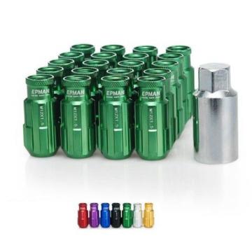 GREEN Tuner Anti-Theft Wheel Security Locking Lug Nuts 51mm M12x1.25 20pcs