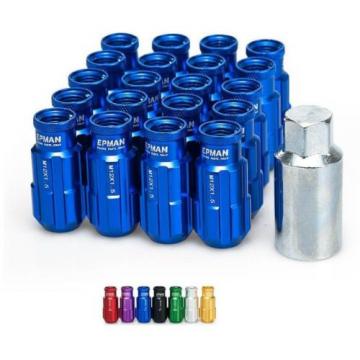 BLUE Tuner Anti-Theft Wheel Security Locking Lug Nuts 51mm M12x1.5 20pcs