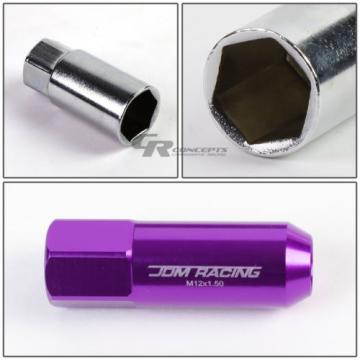 20X RACING RIM EXTENDED ACORN TUNER  WHEEL LOCK LUG NUTS+1X ADAPTER KEY PURPLE