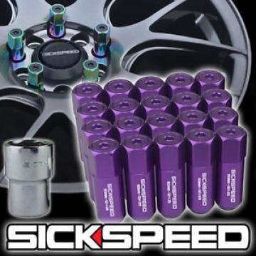 SICKSPEED 20 PC PURPLE CAPPED ALUMINUM 60MM LOCKING LUG NUTS WHEELS 12X1.25 L12