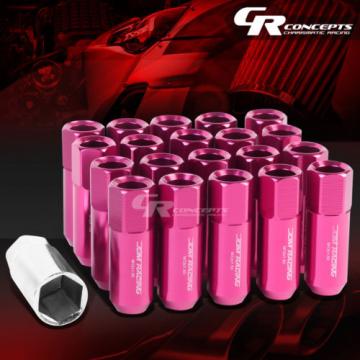 20X RACING RIM EXTENDED ACORN TUNER  WHEEL LOCK LUG NUTS+1X ADAPTER KEY PINK