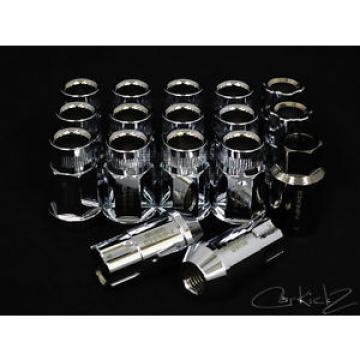 NRG 100 SERIES CHROME OPEN ENDED 12X1.5MM 17 PCS LUG NUT SET WITH LOCK EG EK DC2