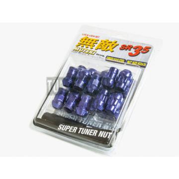 MUTEKI SR35 PURPLE STEEL CLOSE END 12X1.5MM 16 LUG NUTS + 4 LOCKS &amp; KEY TUNER 20