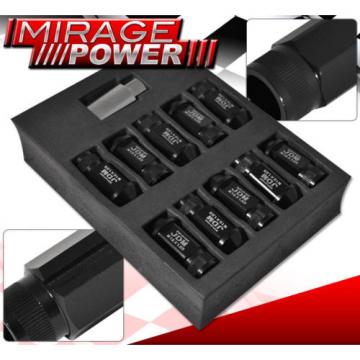 (20 PIECES) UNIVERSAL M12x1.25 ALUMINUM TUNER WHEEL LUG NUTS BLACK + LOCKING KEY