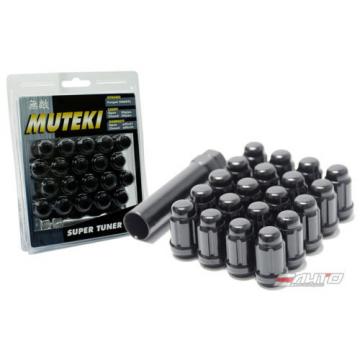 SPLINE 34mm MUTEKI WHEEL LOCK LUG NUT 12x1.5 M12 P1.5 BLACK CLOSE END d