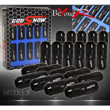 M12x1.5MM WHEELS RIMS RIBBED SECURITY LOCKING 20 PIECES SET LUG NUTS JDM BLACK