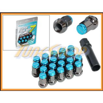 PROJECT MU PMU SUPER 7 LOCK LUG NUTS 12X1.25 1.25 TEAL ACORN WHEELS RIMS CLOSE S