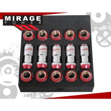 (20 PIECE) M12 x 1.5&#034; RACING FORMULA TUNER WHEEL LUG NUTS CHROME RED FOR DODGE