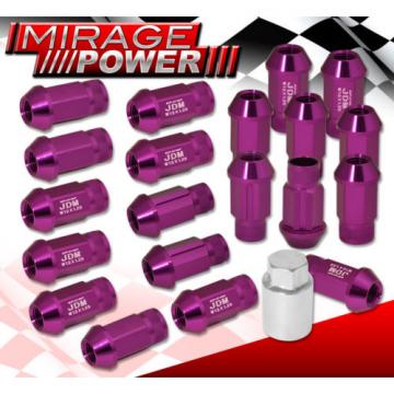 (20 PIECES) UNIVERSAL M12x1.25 ALUMINUM TUNER WHEEL LUG NUTS PURPLE +LOCKING KEY