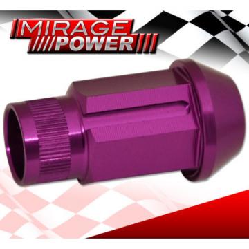 (20 PIECES) UNIVERSAL M12x1.25 ALUMINUM TUNER WHEEL LUG NUTS PURPLE +LOCKING KEY