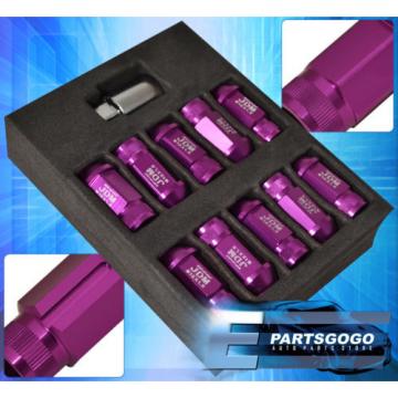 UNIVERSAL 12MMX1.5 LOCKING LUG NUTS RACING ALUMINUM TUNER WHEEL 20PC KIT PURPLE