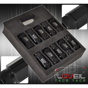 UNIVERSAL M12X1.5MM LOCKING LUG NUTS OPEN END EXTEND ALUMINUM 20 PIECE SET BLACK