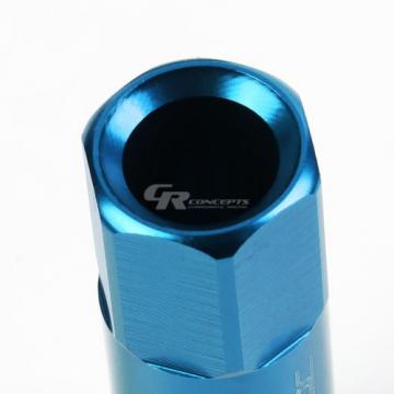 20X RACING RIM EXTENDED ACORN TUNER  WHEEL LOCK LUG NUTS+ADAPTER KEY LIGHT BLUE