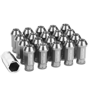 20X M12 X 1.5 LOCKING LUG RACING RIM/WHEEL ACORN TUNER LOCK NUTS+KEY SILVER