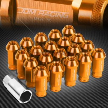 FOR CORVETTE MALIBU IMPALA 20 PCS M12 X 1.5 50MM LUG NUT+ADAPTER KEY ORANGE