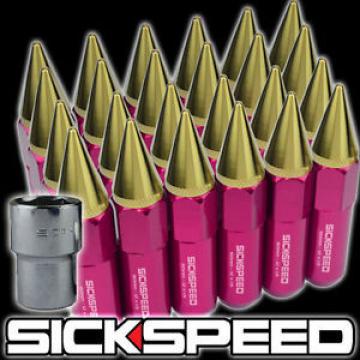 SICKSPEED 24 PC SPIKED ALUMINUM LOCKING LUG NUTS WHEELS/RIMS 12X1.25 L13