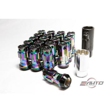 Kics R40 ICONIX 44mm 12x1.5 Rim Wheel Lug Nut w/ Cap &amp; Lock Key Kit Neo Chrome a