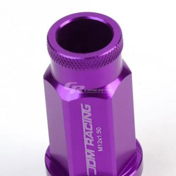 20X RACING RIM ACORN TUNER ALUMINUM WHEEL LOCK LUG NUTS + 1X ADAPTER KEY PURPLE