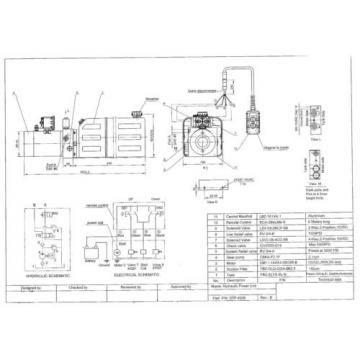 4208 Dump Trailer Hydraulic Power Unit,12V Double Acting,8 L Ploy Tank, OEM Pump