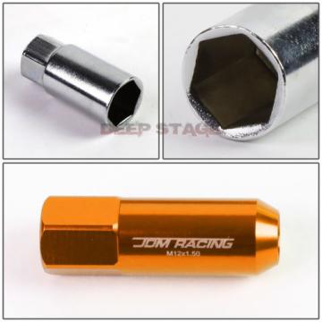 20 PCS M12 X 1.5 ALUMINUM ACORN TUNER LUG NUT/WHEEL LOCK+ADAPTER KEY ORANGE