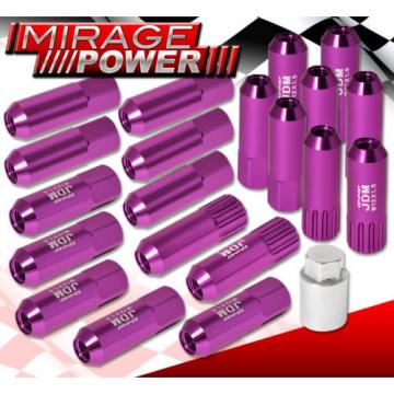 (20 PIECES) UNIVERSAL M12x1.5 ALUMINUM TUNER WHEEL LUG NUTS PURPLE + LOCKING KEY