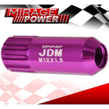 (20 PIECES) UNIVERSAL M12x1.5 ALUMINUM TUNER WHEEL LUG NUTS PURPLE + LOCKING KEY