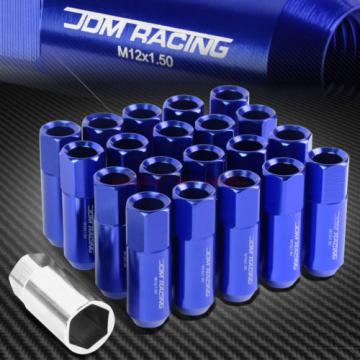 20 PCS M12 X 1.5 ALUMINUM ACORN TUNER LUG NUT/WHEEL LOCK+ADAPTER KEY BLUE