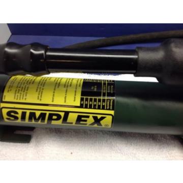 Simplex P22 2 Stage Hydraulic w/ 6&#039; Enerpac Hose Gauge Gauge Adaptor NICE Pump