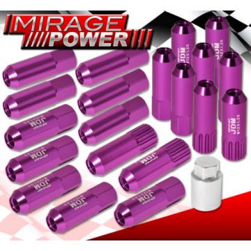 (20 PIECES) UNIVERSAL M12x1.25 ALUMINUM TUNER WHEEL LUG NUTS PURPLE +LOCKING KEY