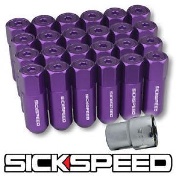 SICKSPEED 24 PURPLE CAPPED ALUMINUM 60MM LOCKING LUG NUTS FOR WHEELS 14X1.5 L19