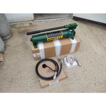 SIMPLEX P82A HYDRAULIC HAND W/ HOSE &amp; COUPLER 15,000PSI GAUGE &amp; BLOCK NEW Pump