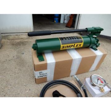 SIMPLEX P82A HYDRAULIC HAND W/ HOSE &amp; COUPLER 15,000PSI GAUGE &amp; BLOCK NEW Pump