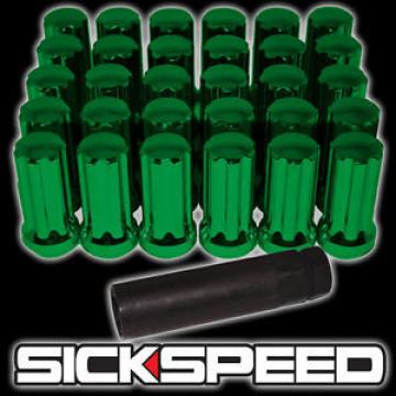 32 PC GREEN 51MM SPLINE DRIVE LOCKING LUG NUTS W/KEY FOR WHEELS/RIMS 14X1.5 L06