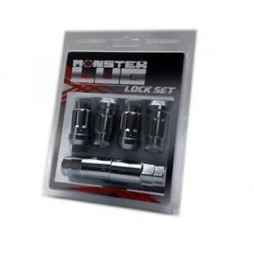 MONSTER LUG NUT LOCK 4 PIECE SET 1/2&#034;x20 STEEL BLACK