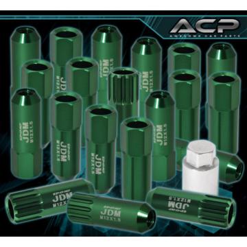 FOR MITSUBISHI 12x1.5 LOCKING LUG NUTS 20PC EXTENDED ALUMINUM TUNER SET GREEN