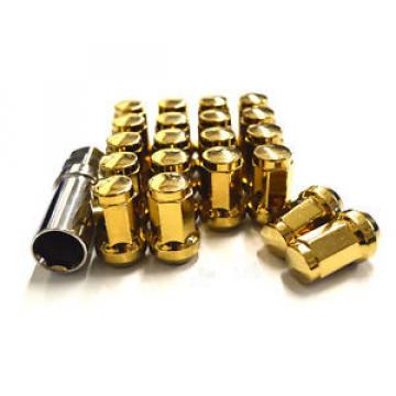 NNR CLOSED ENDED HEPTAGON LUG NUT LOCK SET GOLD 12X1.25MM 20PC