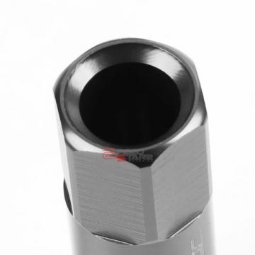 SILVER 60MM ALUMINUM WHEEL RIM LOCK ACORN TUNER LUG NUT+KEY CAMRY/CELICA/YARIS