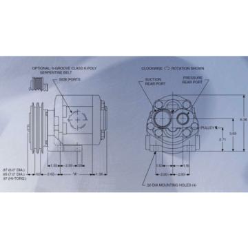 HYDRAULIC CLUTCH Belt Driven  11 GPM  3,000 PSI  2 Groove 7&#034; Pulley Pump