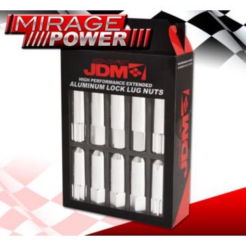 FOR MITSUBISHI 12x1.5 LOCK LUG NUTS DRIFTING HEAVY DUTY ALUMINUM 20PC SET SILVER