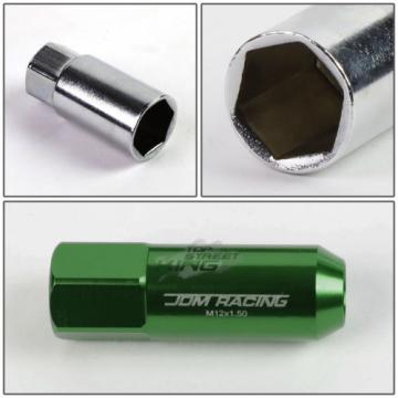 20 X M12 X 1.5 EXTENDED ALUMINUM LUG NUT+ADAPTER KEY CAMRY/CELICA/COROLLA GREEN