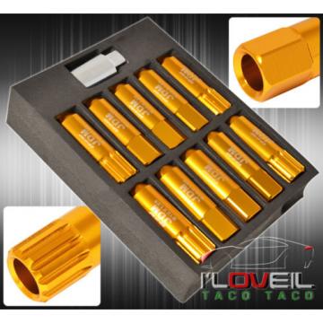 FOR NISSAN 12x1.25MM LOCKING LUG NUTS THREAD PITCH DRAG PERFORMANCE RIM SET GOLD