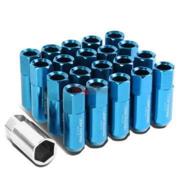 SKY BLUE 60MM ALUMINUM WHEEL RIM LOCK ACORN TUNER LUG NUT+KEY CAMARO/IMPALA/AVEO