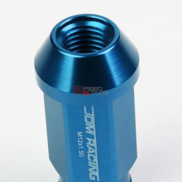 SKY BLUE 50MM ALUMINUM WHEEL RIM LOCK ACORN TUNER LUG NUT+KEY CAMARO/IMPALA/AVEO