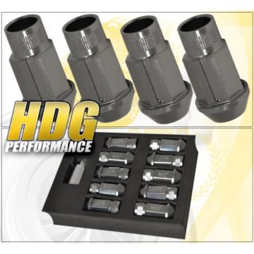 UNIVERSAL M12X1.5 LOCKING LUG NUTS OPEN END EXTEND ALUMINUM 20PIECE SET GUNMETAL