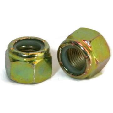 Nylon Lock Nuts Yellow Zinc Grade C - 1&#034;-14 UNF - Qty-25