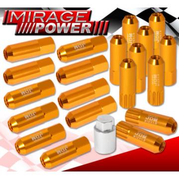 (20 PIECES) UNIVERSAL M12x1.5 ALUMINUM TUNER WHEEL LUG NUTS GOLD + LOCKING KEY