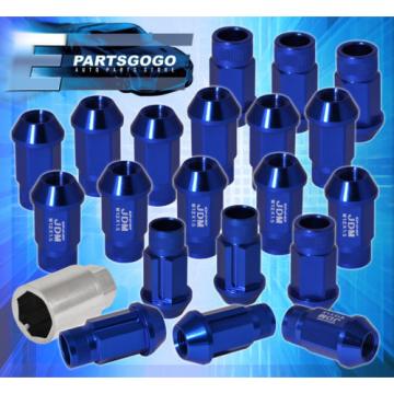 FOR MAZDA M12X1.5 LOCKING LUG NUTS TRACK EXTENDED OPEN 20 PIECES UNIT JDM BLUE