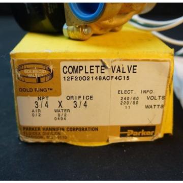 Parker solenoid valve 12f2002148acf4c15 11 watts 3/4&#034; X 3/4&#034; in out Pump