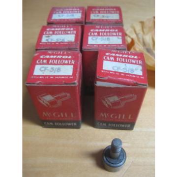 6 McGILL CAMROL CAM FOLLOWER CF-5/8 LOT AS IS