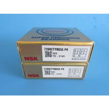 NSK7204CTYNSUL  P4 ABEC- 7 Super Precision Spindle Bearings (Matched Pair)